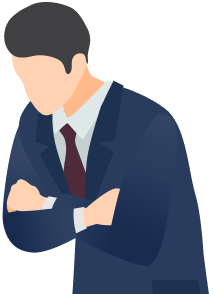 悩んでいる人の男性イラスト