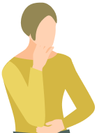 悩んでいる人の女性イラスト